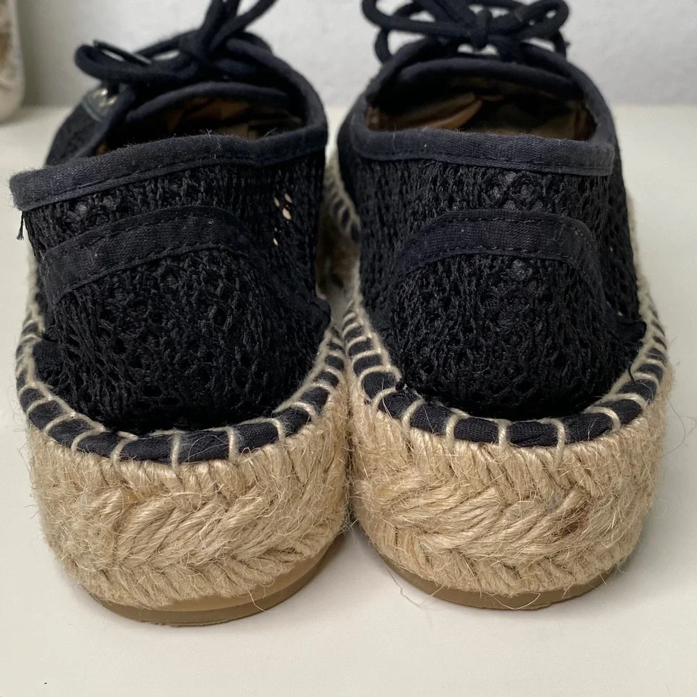 Diane von Furstenberg‎ Espadrille Sneakers Black Lace Up Size 37 EU/6.5 US